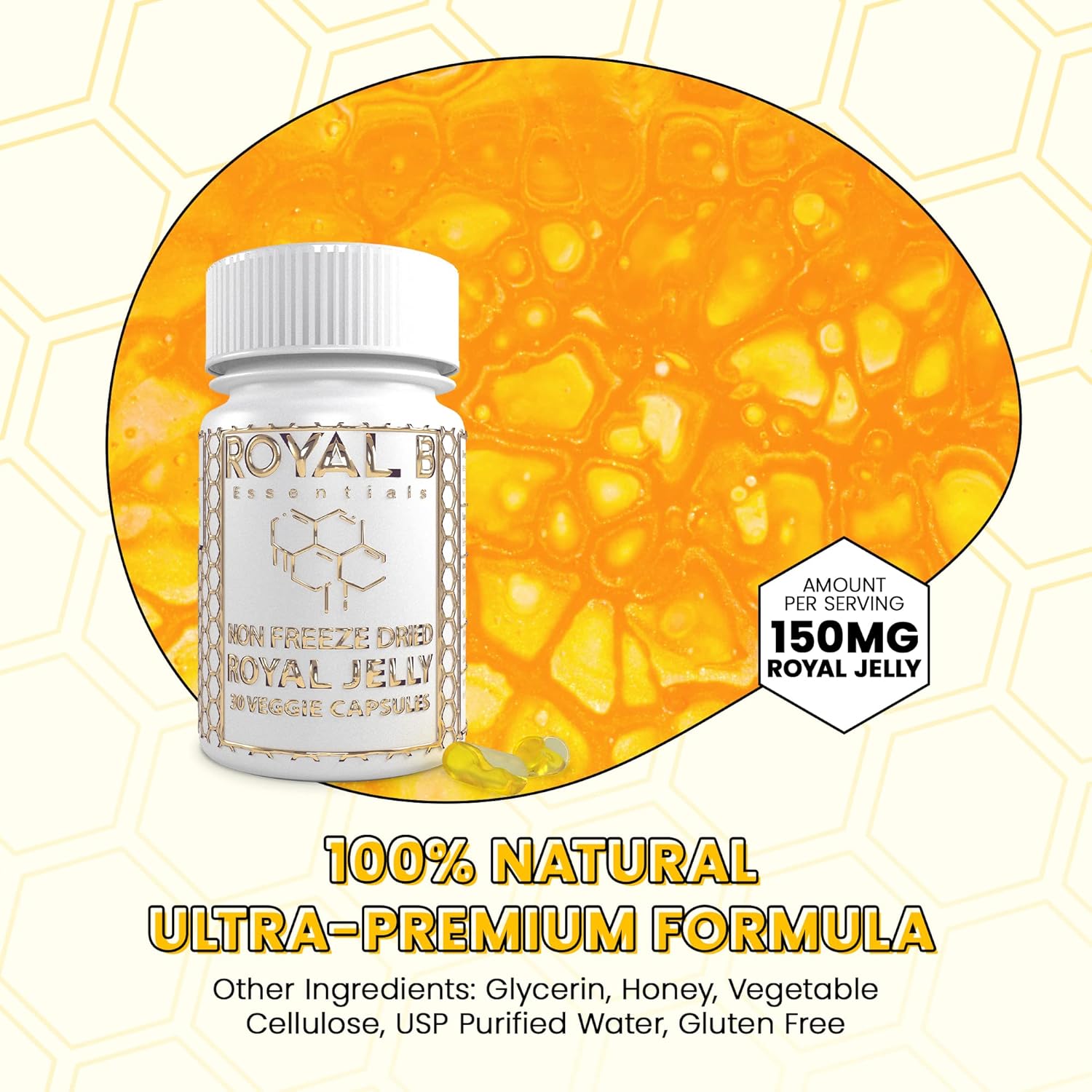 4,500mg Ultra-Premium Royal Jelly in Vegan Capsules | 100% Natural Nootropic for Immune Support, Energy & Brain Health