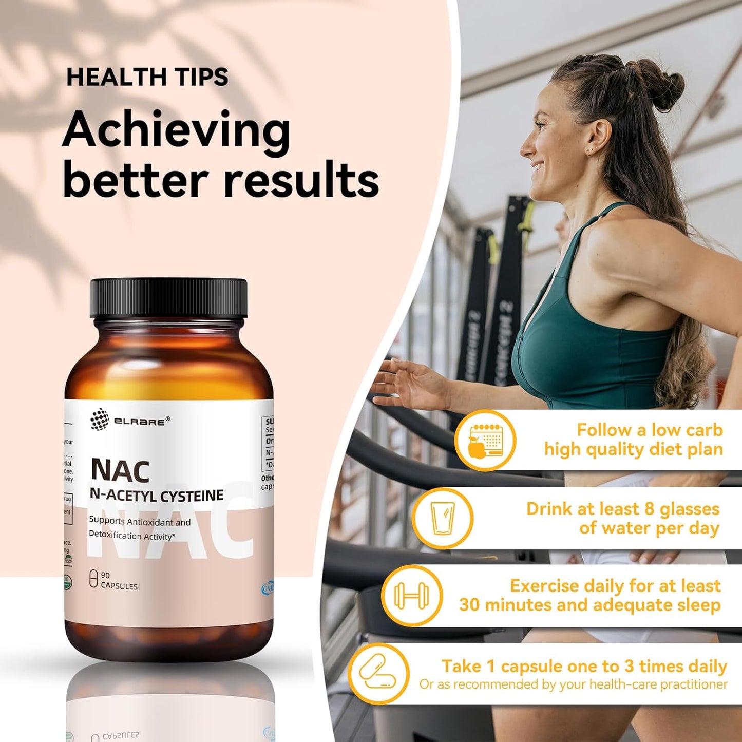 450mg N-Acetyl-L-Cysteine (NAC) Supplement - Antioxidant for Liver & Kidney Detox - Supports Respiratory Health & Immune Function - 90 Capsules