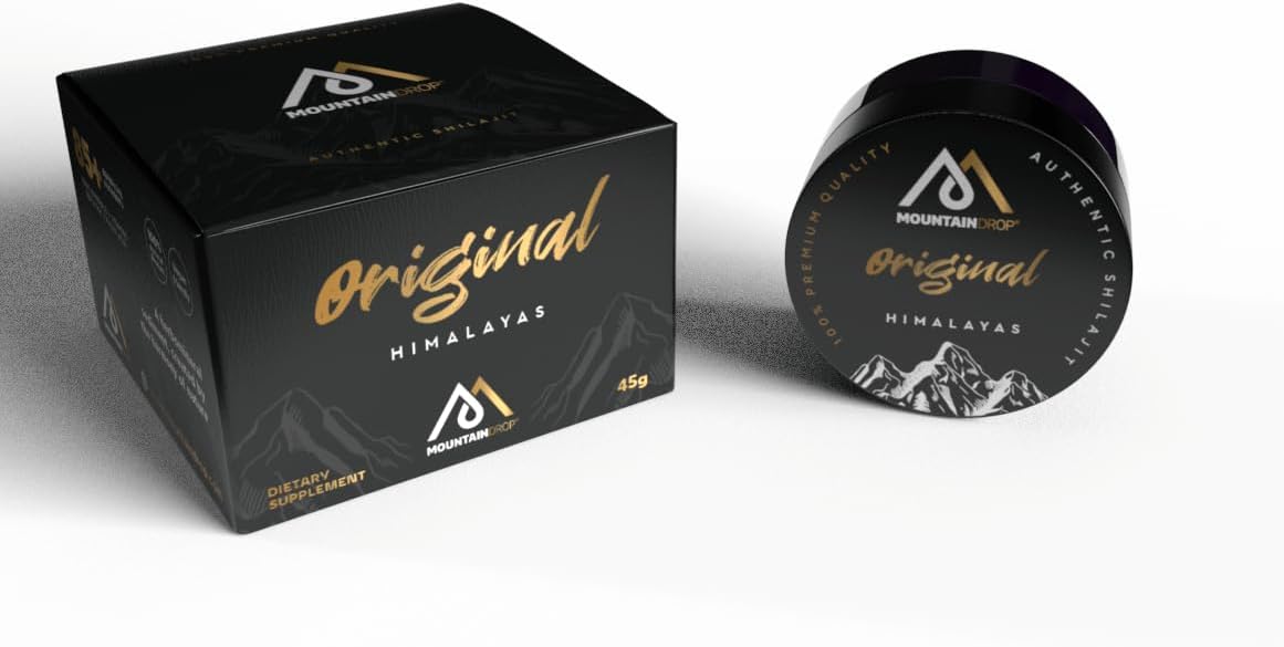 45g Mountaindrop Shilajit: Pure Natural Shilajit with Fulvic & Humic Acid, Hand Harvested in the Himalayas