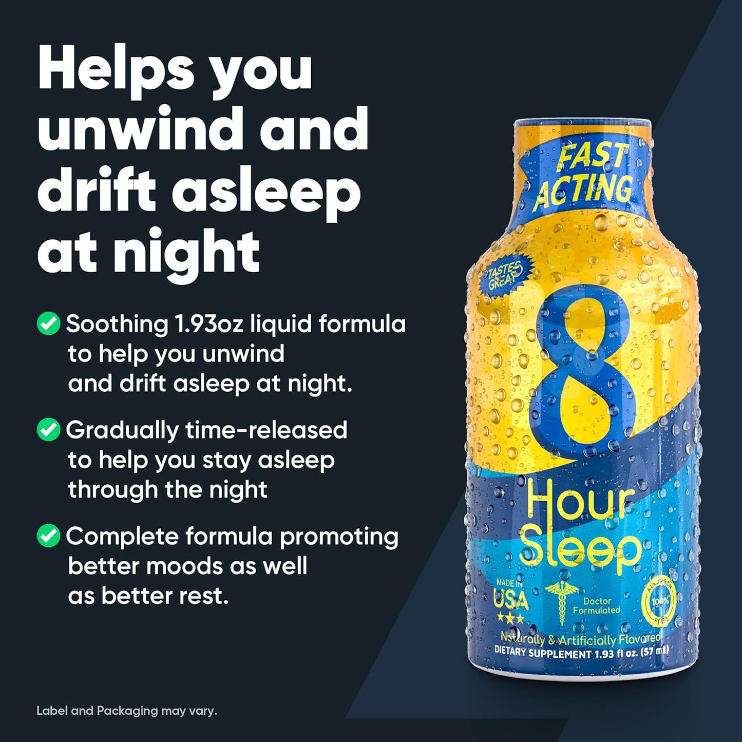 48 Count Vitamin Energy Natural Berry 8-Hour Sleep Drink Shots, 1.93 Fl Oz