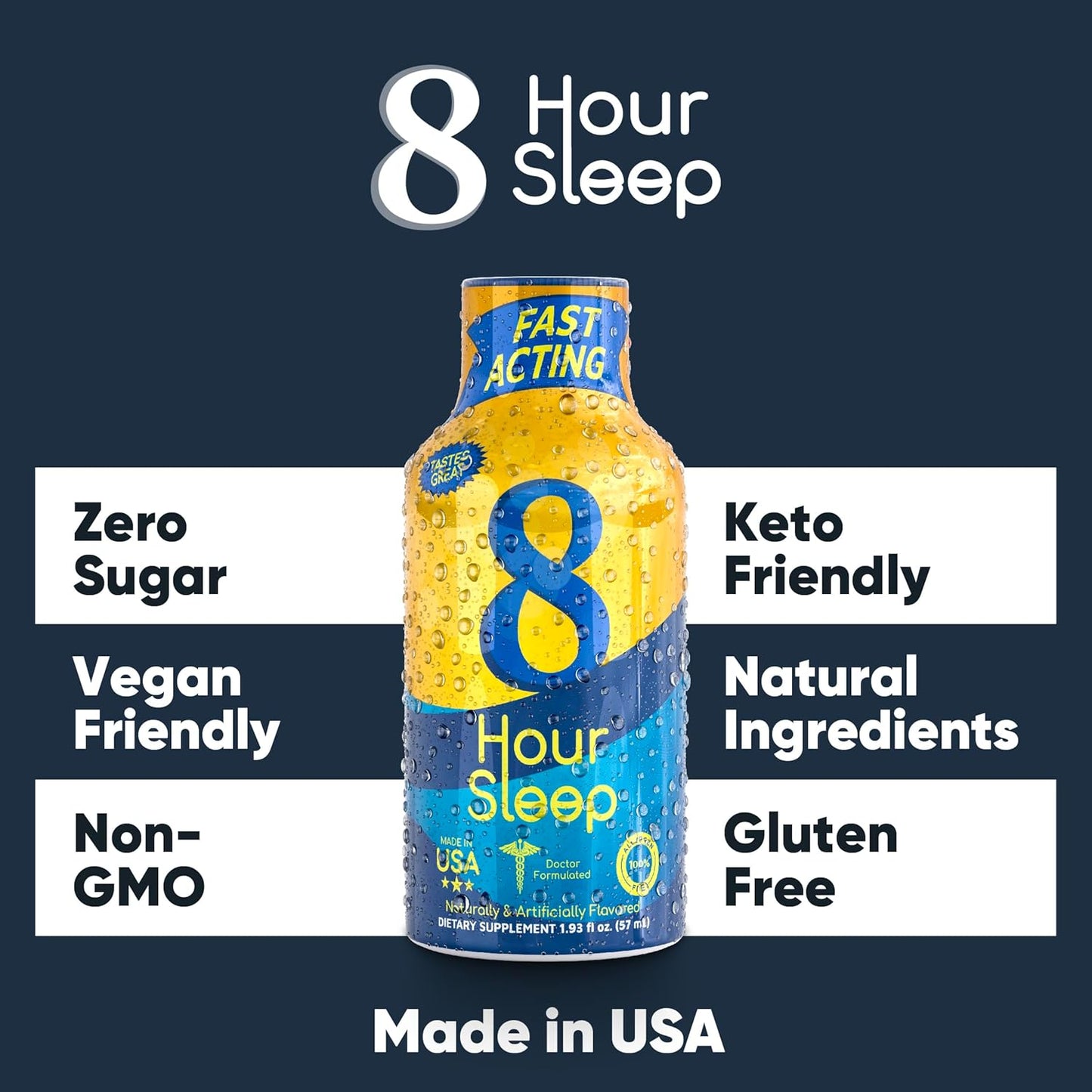 48 Count Vitamin Energy Natural Berry 8-Hour Sleep Drink Shots, 1.93 Fl Oz