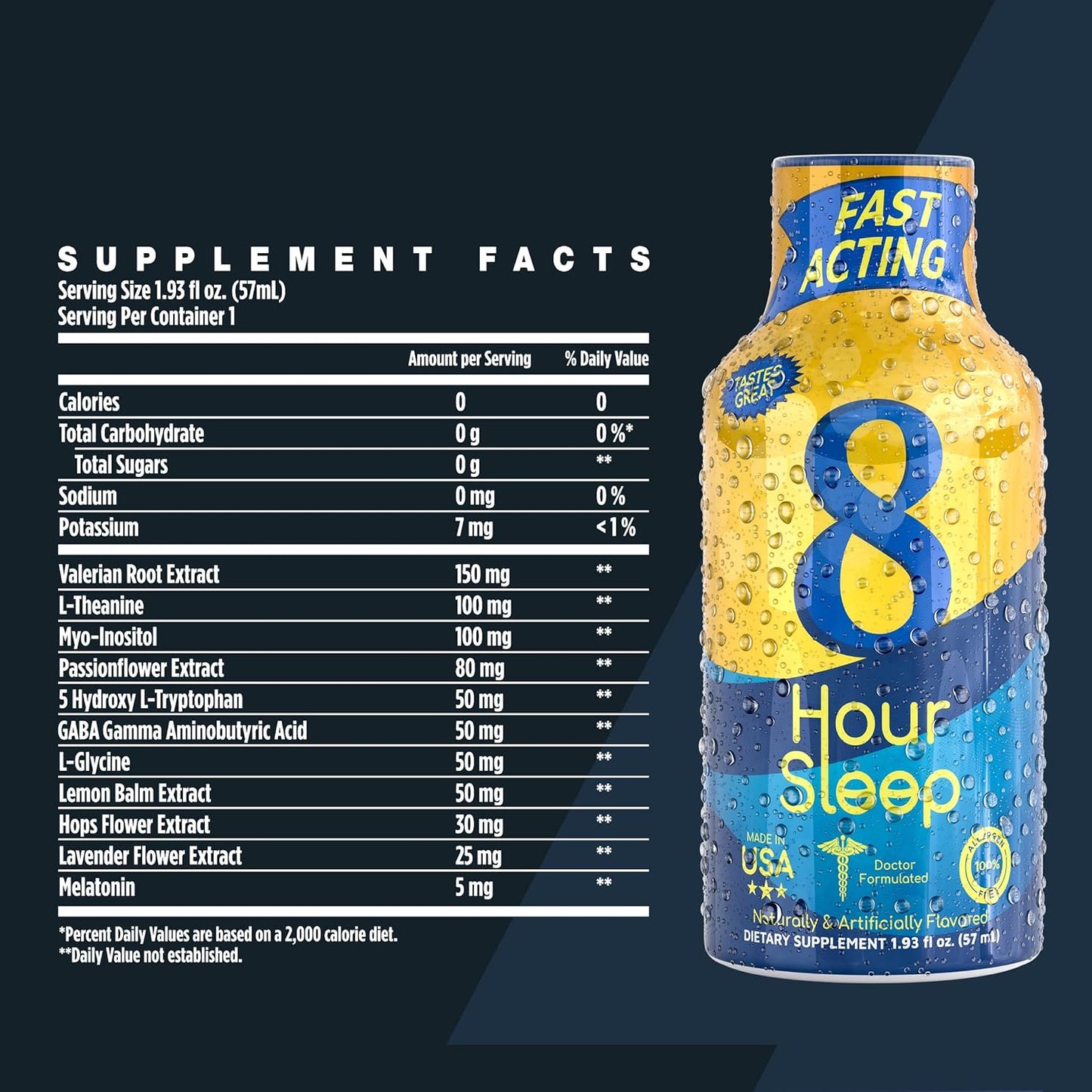 48 Count Vitamin Energy Natural Berry 8-Hour Sleep Drink Shots, 1.93 Fl Oz