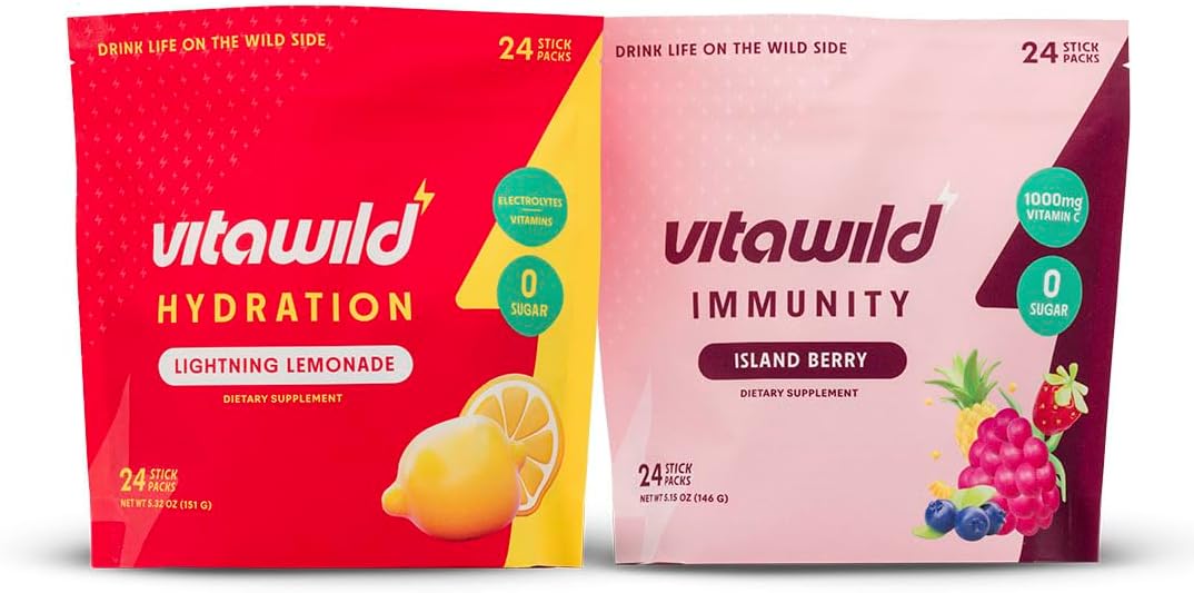 48-Pack Immunity and Hydration Electrolyte Drink Bundle with Elderberry, Vitamin C, Zinc, and More