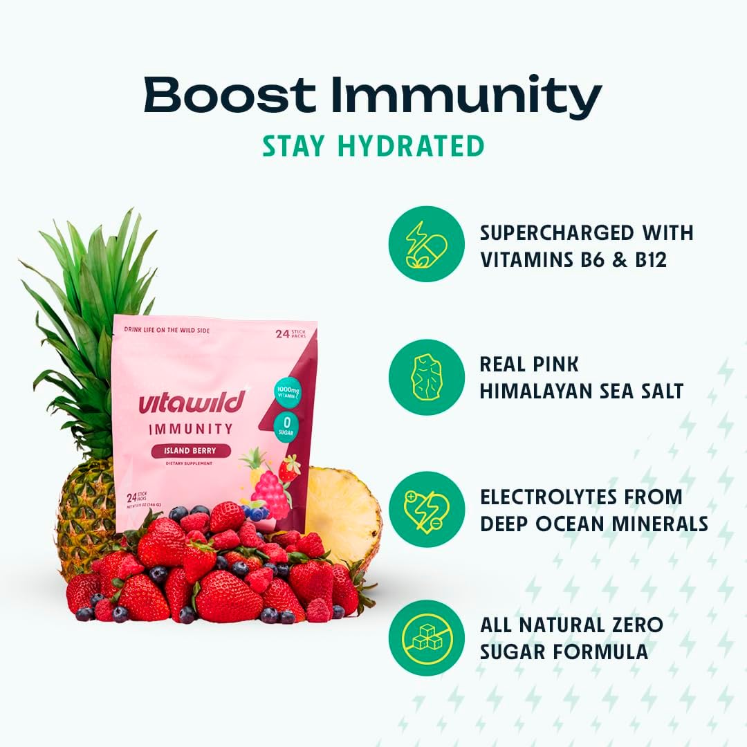 48-Pack Immunity and Hydration Electrolyte Drink Bundle with Elderberry, Vitamin C, Zinc, and More