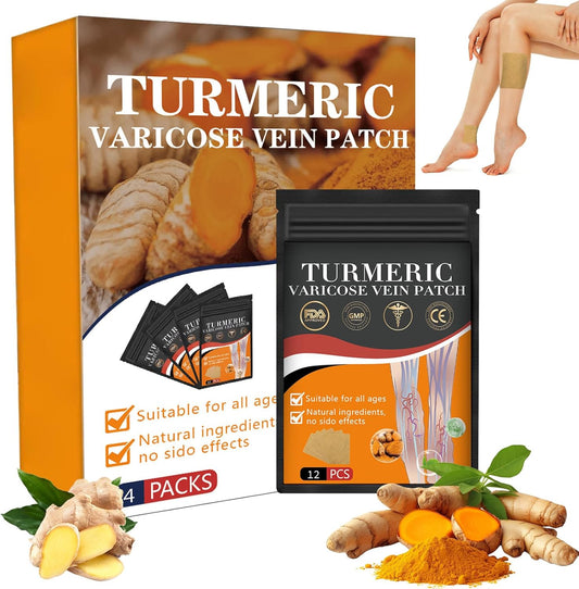 48 pcs Turmeric Varicose Vein Patches - Natural Relief for Leg Veins in Women and Men
