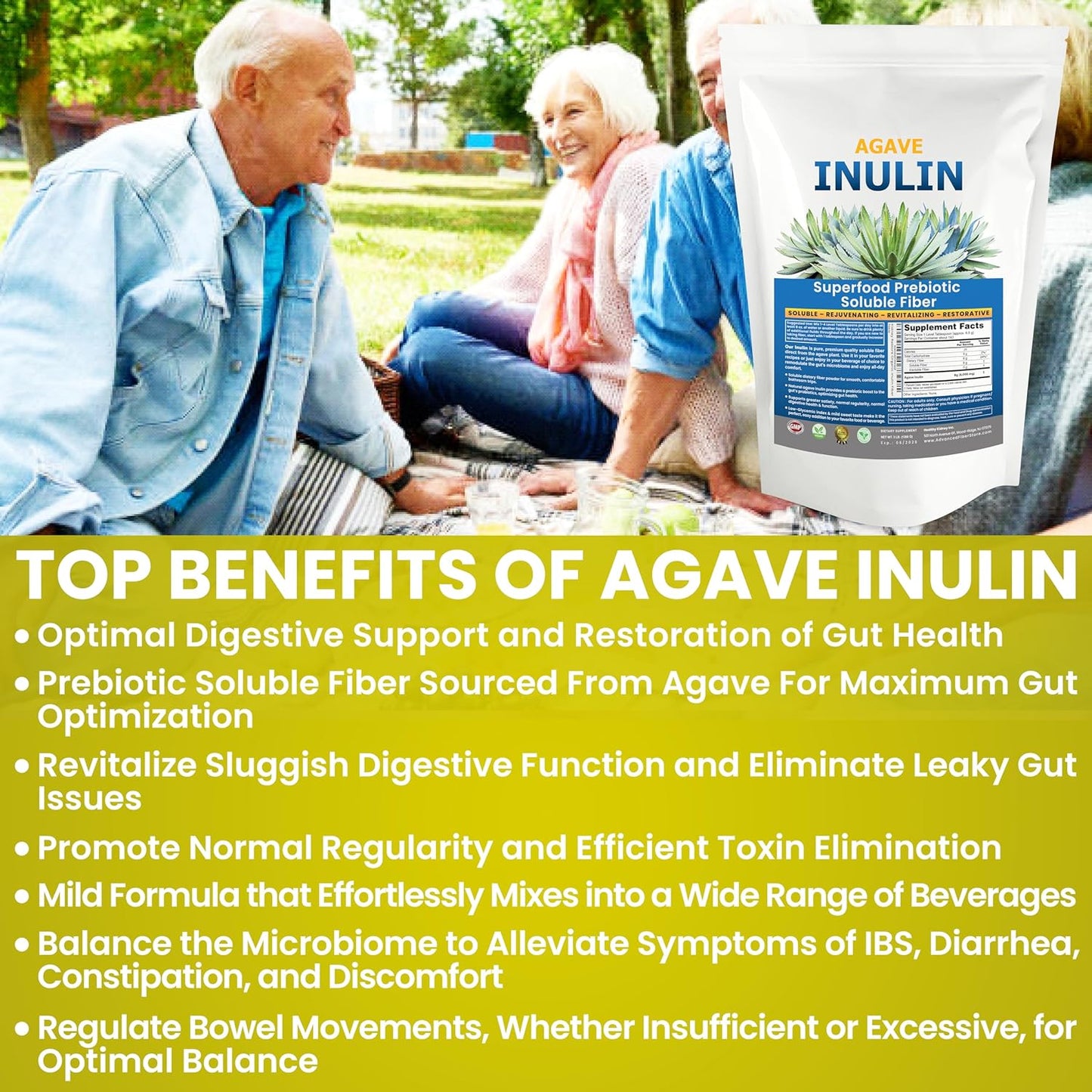 48oz Kidney Restore Inulin Powder: Vegan Prebiotic Soluble Fiber for Digestive Health & Gut Support