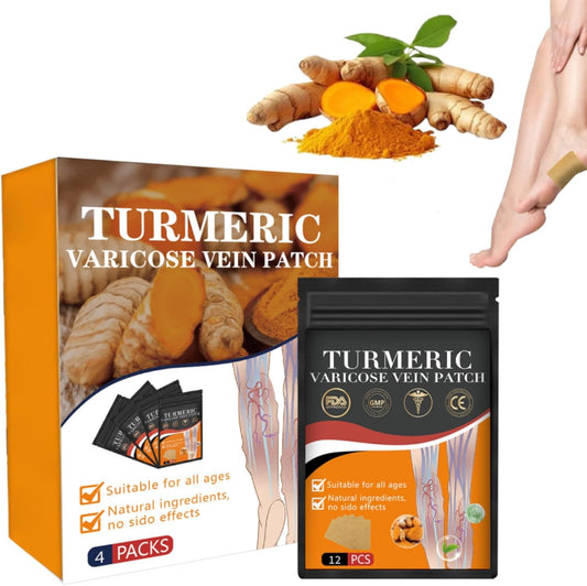 48PCS Turmeric Varicose Vein Patch for Legs - Natural Relief from Varicose Veins and Spider Veins