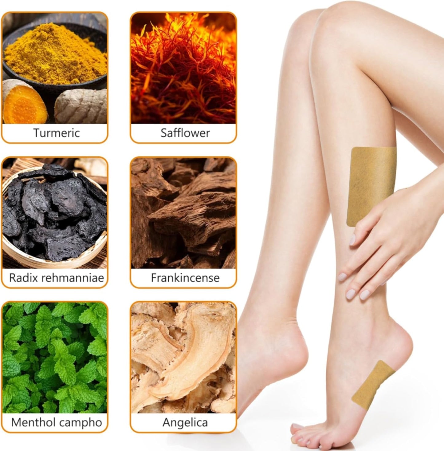 48PCS Turmeric Varicose Vein Patch for Legs - Natural Relief from Varicose Veins and Spider Veins