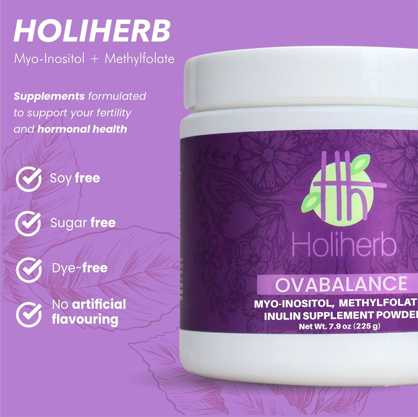 4g Holiherb Myo Inositol and Methylfolate Supplement for Women's Health