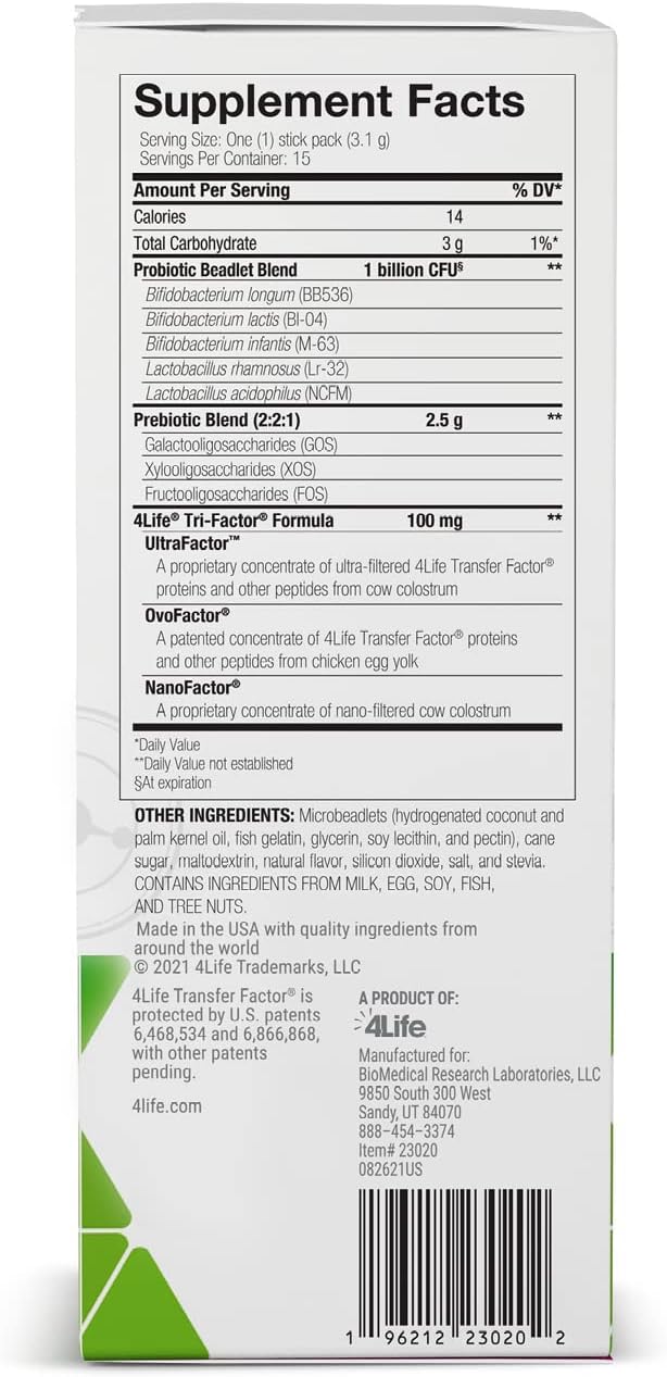 4Life Pre/o Biotics: Gut Health Digestive Supplement, 15 Packets - Boost Microbiome and Immune System with Prebiotic and Probiotic Blend