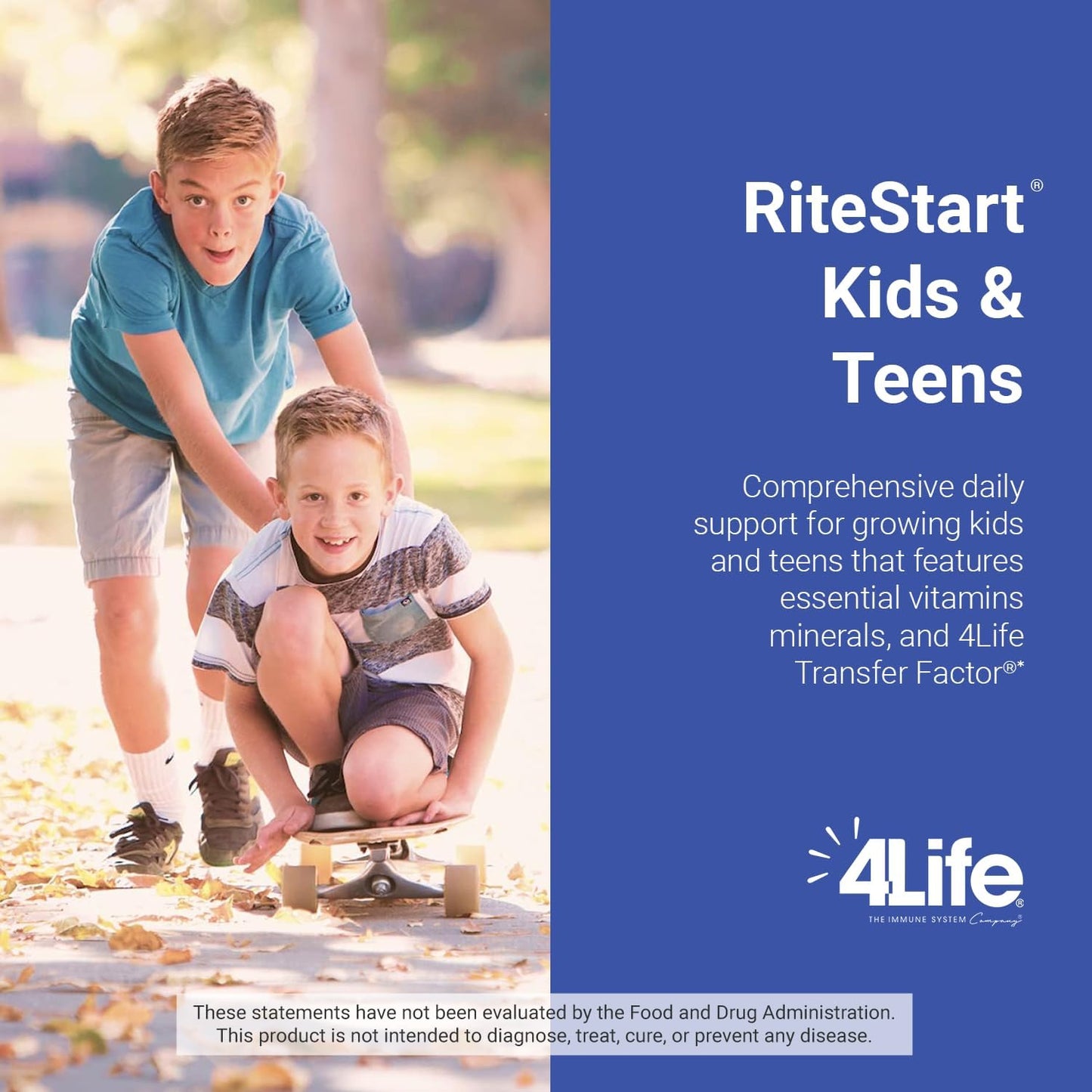 4Life RiteStart Kids and Teens: Apple and Orange Flavors, 22 Essential Vitamins and Minerals, Immune System and Brain Support, Ages 2+, 120 Chewable Tablets