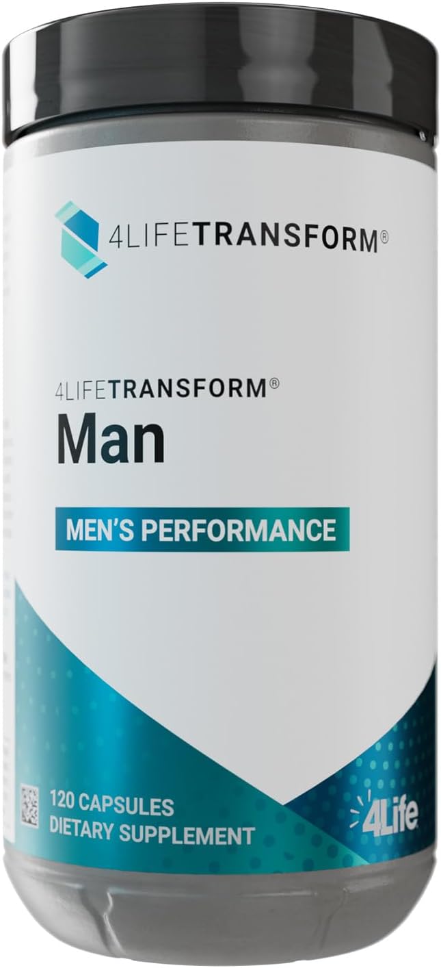 4Life Transform Man - Men's Sexual Performance & Vitality Supplement - Boosts Nitric Oxide, Energy, & Well-Being - L-Citrulline, Vitamin D3, & Korean Ginseng - 120 Capsules