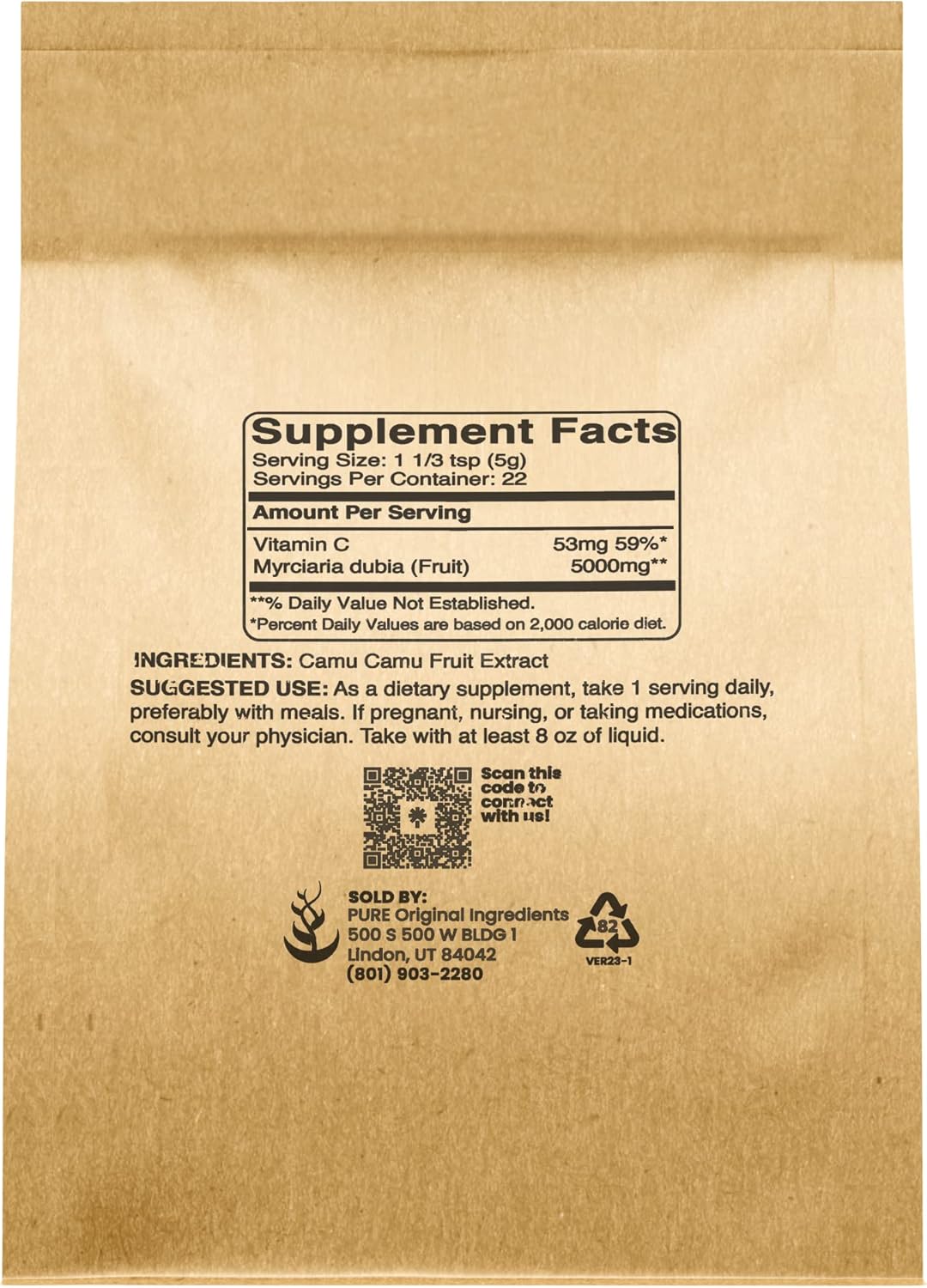 4oz Camu Camu Powder - Pure Brazilian Superfood with Lab-Verified Vitamin C - Non-GMO Ingredients