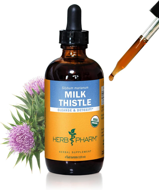 4oz Herb Pharm Milk Thistle Seed Extract for Liver Support - Organic Liquid Tincture (DMILK04)