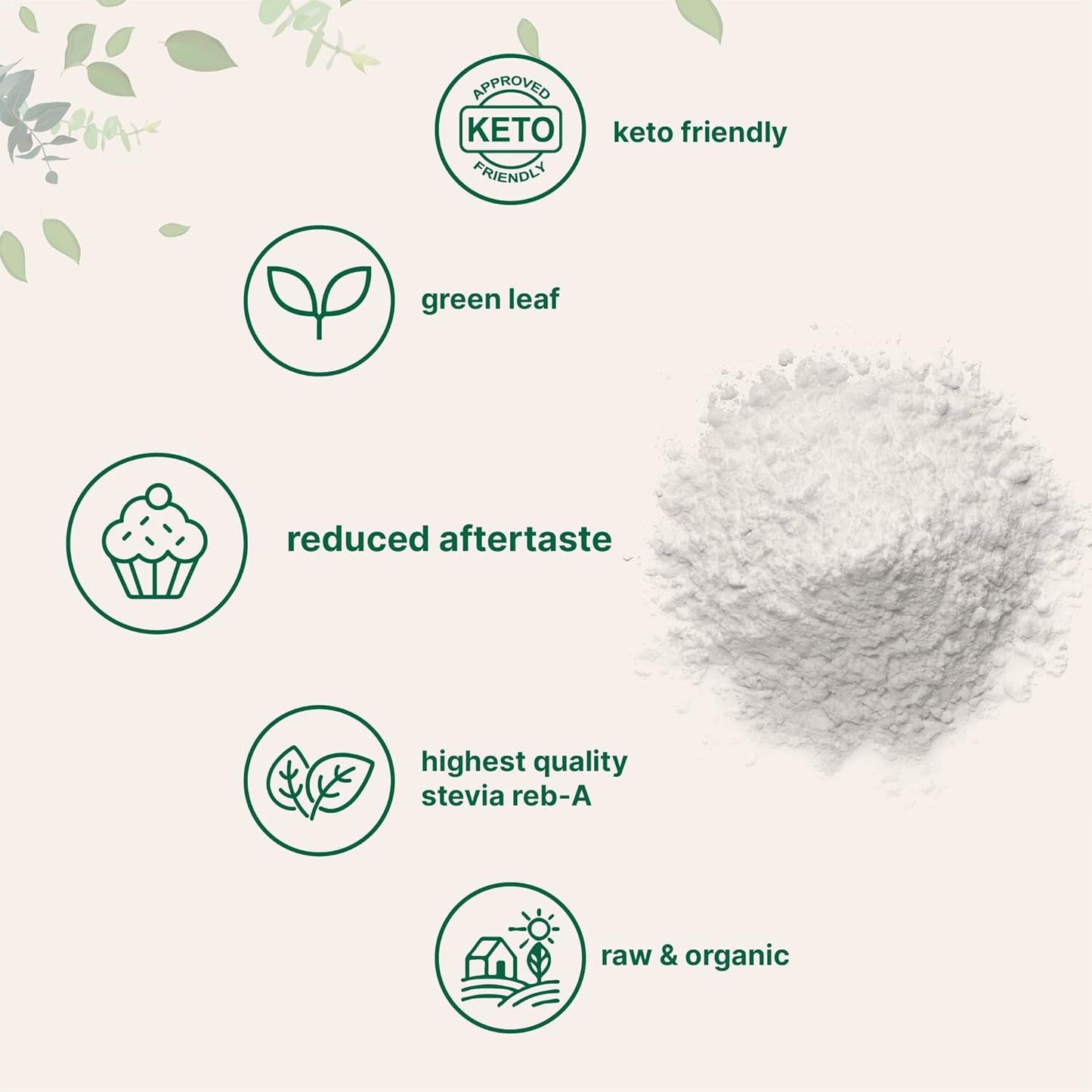 4oz Organic Stevia Powder - 706 Servings, Premium Grade Green Leaf Extract, Bitter-Free, 0 Calorie, Natural Sugar Substitute, Keto-Friendly