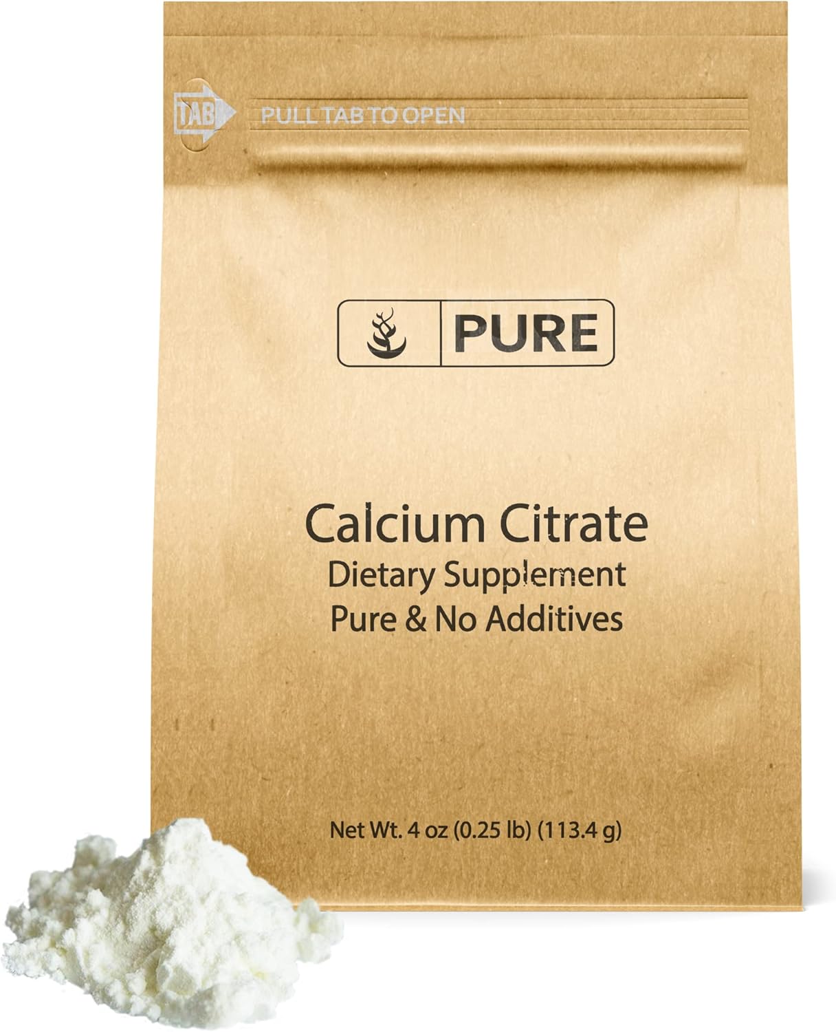4oz Pure Calcium Citrate Supplement with Original Ingredients - No Additives or Fillers