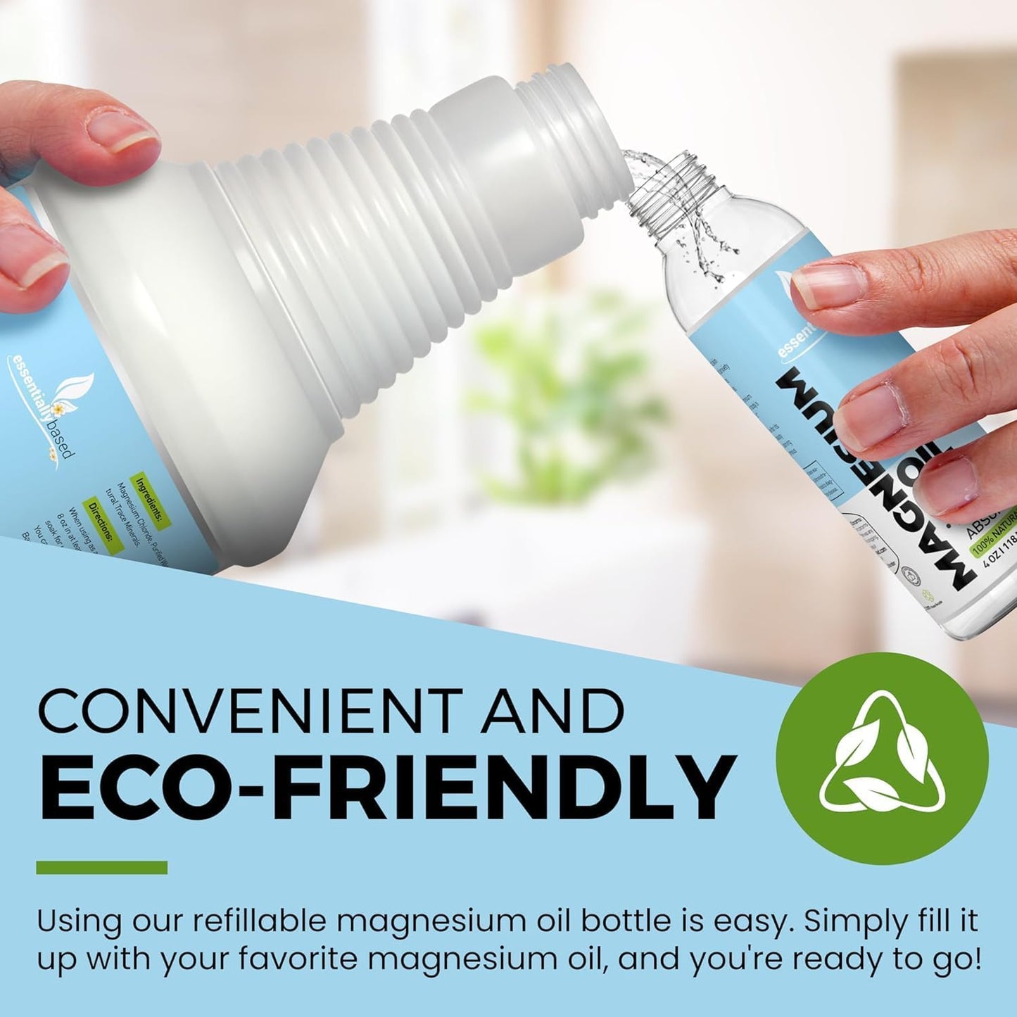 4oz Pure Magnesium Oil Spray for Sleep - Less Sting & Itch - 100% Natural & Organic - Made in USA
