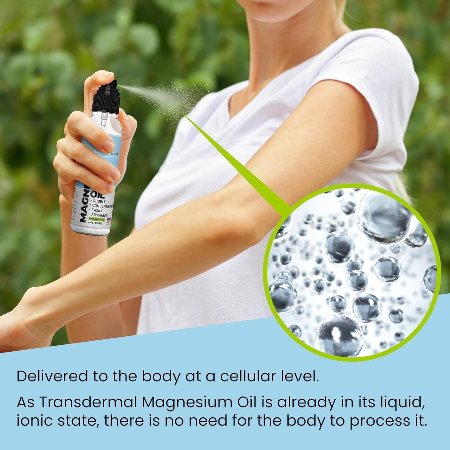 4oz Pure Magnesium Oil Spray for Sleep - Less Sting & Itch - 100% Natural & Organic - Made in USA