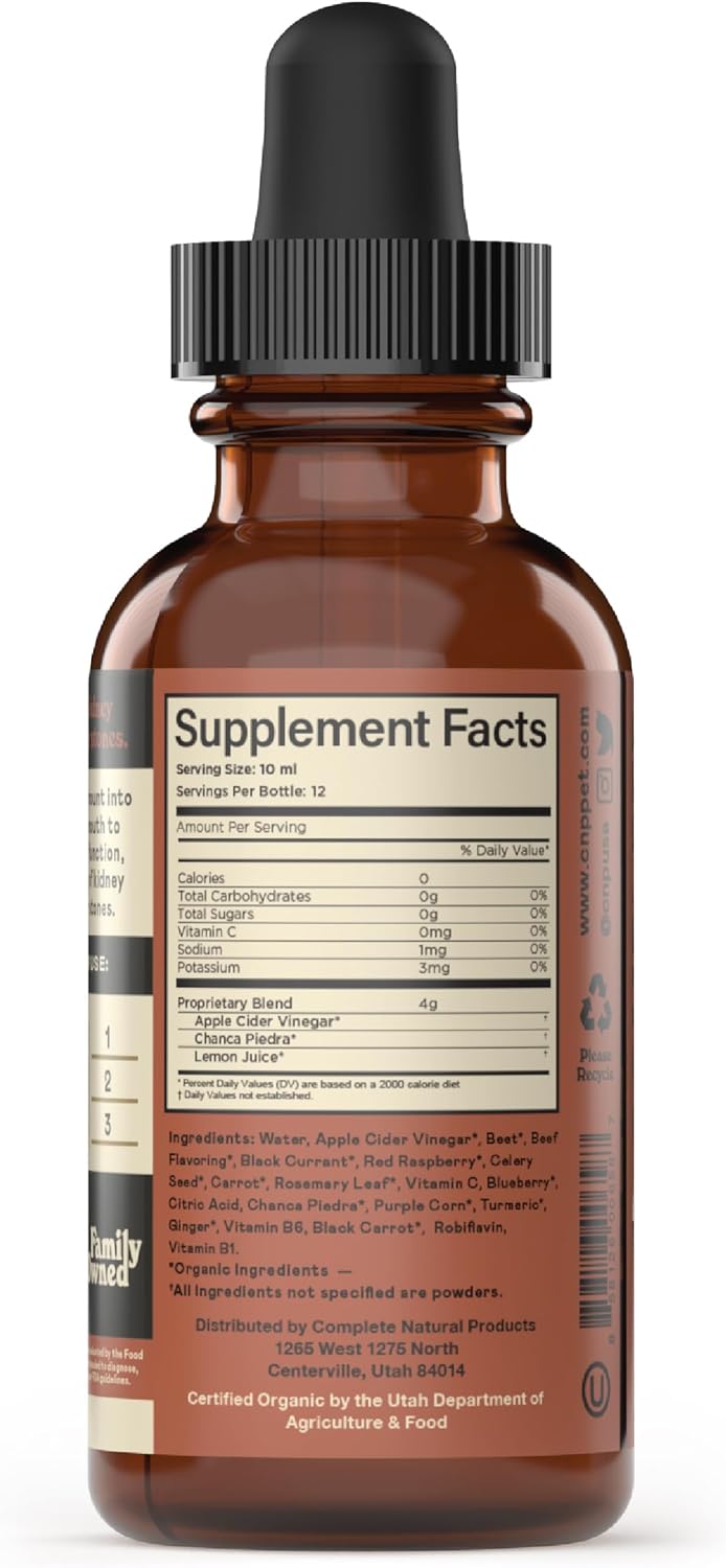4oz Pure Organic Kidney & Bladder Concentrate for Pets - Complete Natural Products