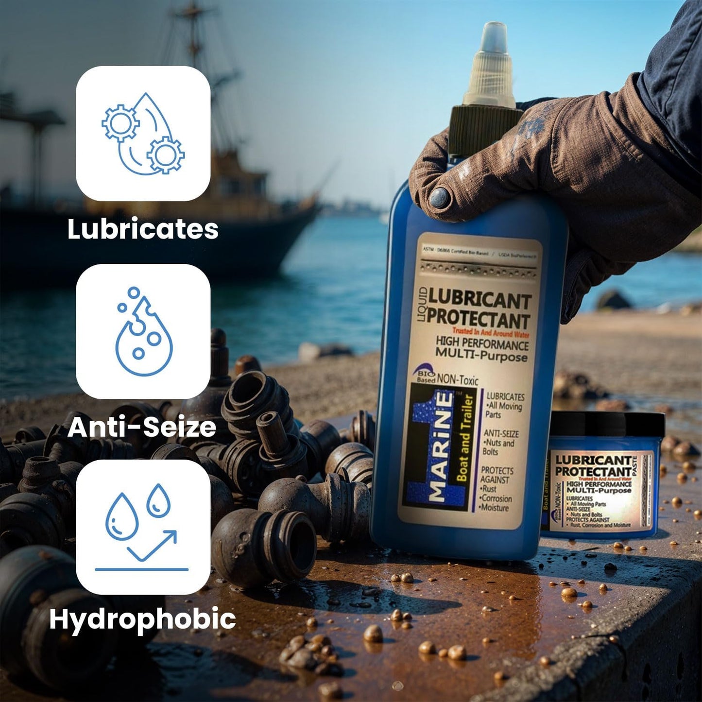 4oz Seal 1 Marine Lubricant Liquid - Bio-Based Anti Rust and Corrosion Lube for Reels, Boats, and Trailers
