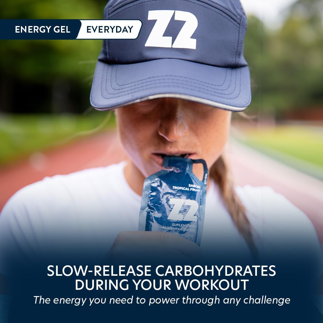 5-Count Pack of Z2 Tropical Fruit Energy Gel Performance for Endurance Boost in Running, Cycling, and Sports