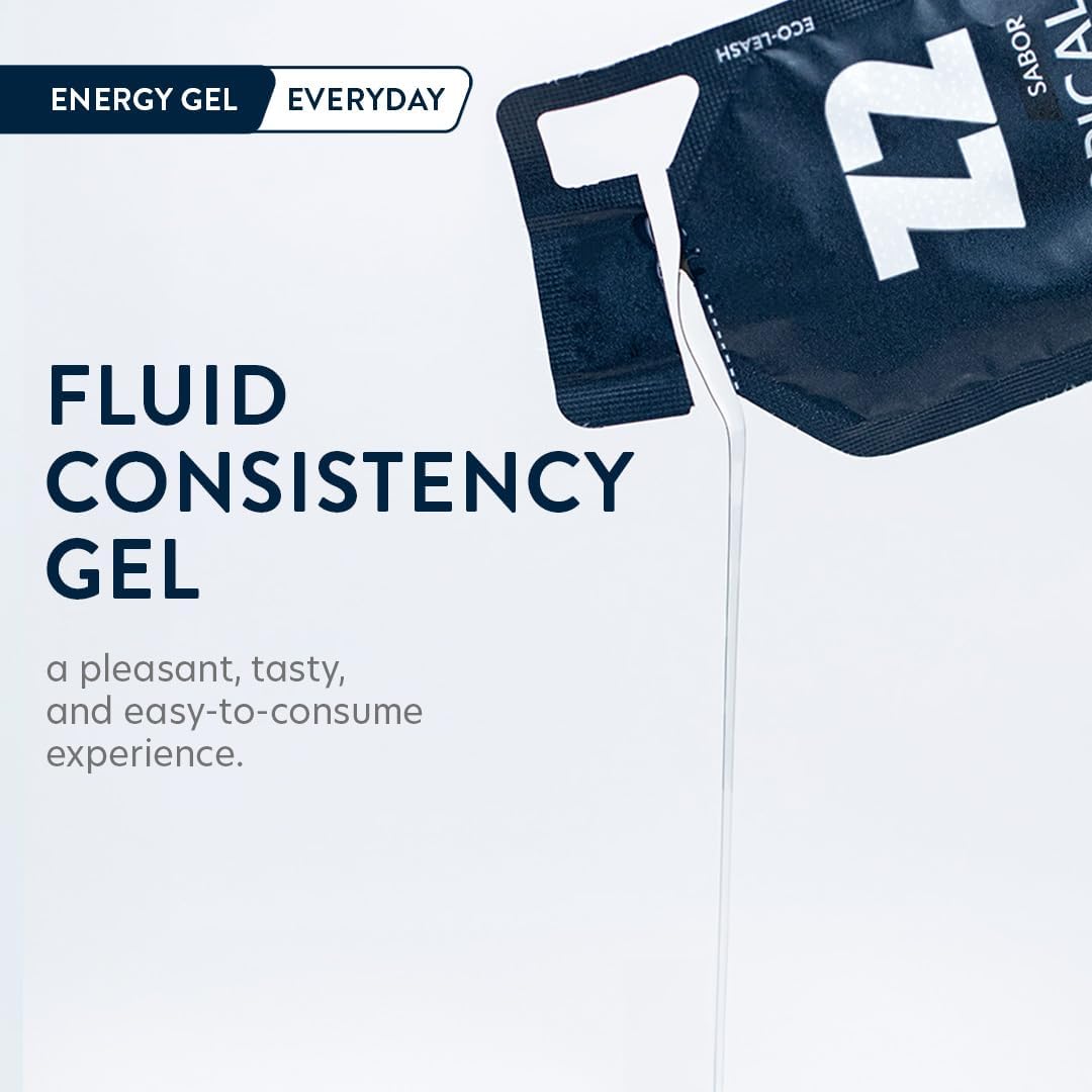 5-Count Pack of Z2 Tropical Fruit Energy Gel Performance for Endurance Boost in Running, Cycling, and Sports