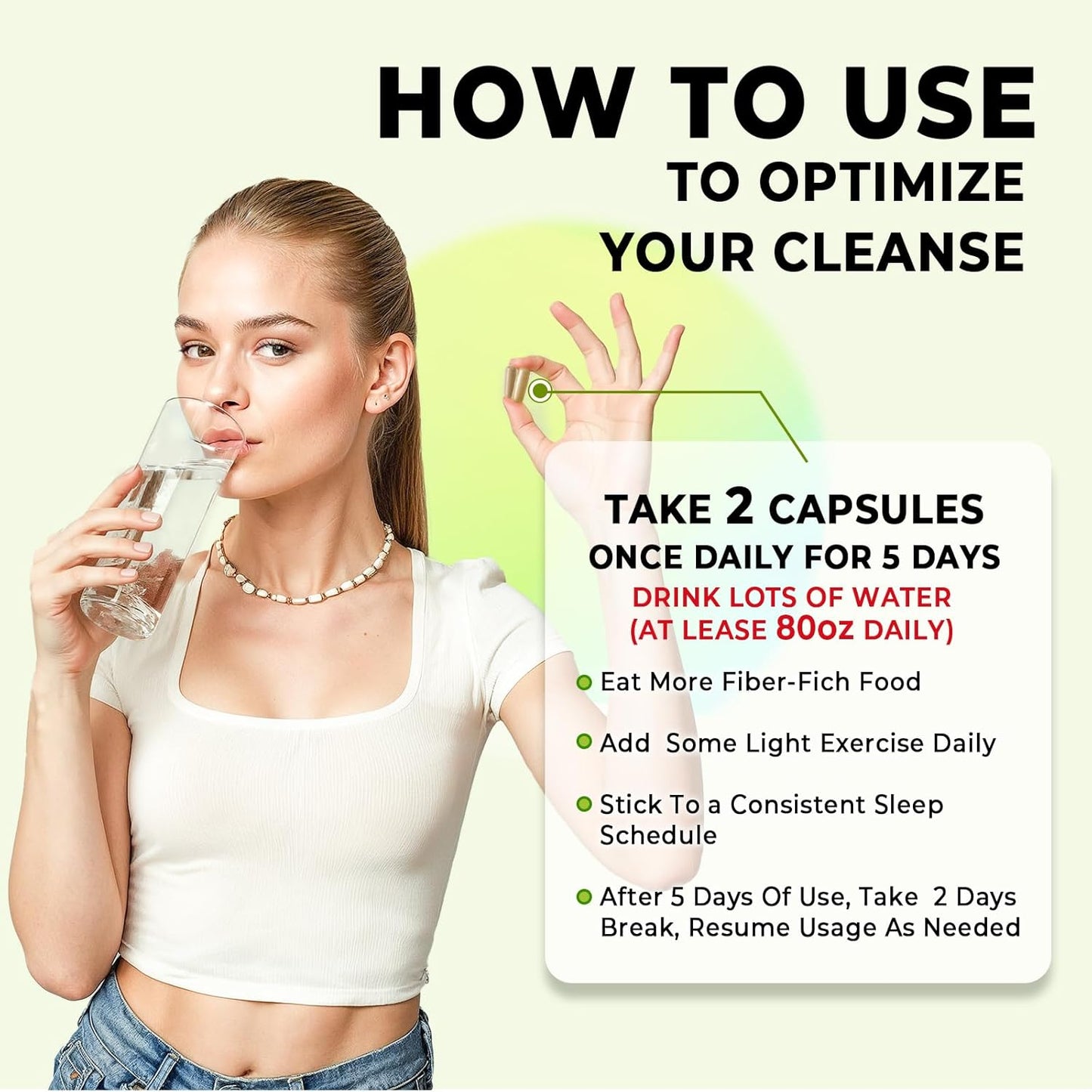 5-Day Colon Cleanse with Probiotics and Dietary Fiber for Fast Gut Support - 30 Capsules - BoostGo Australia