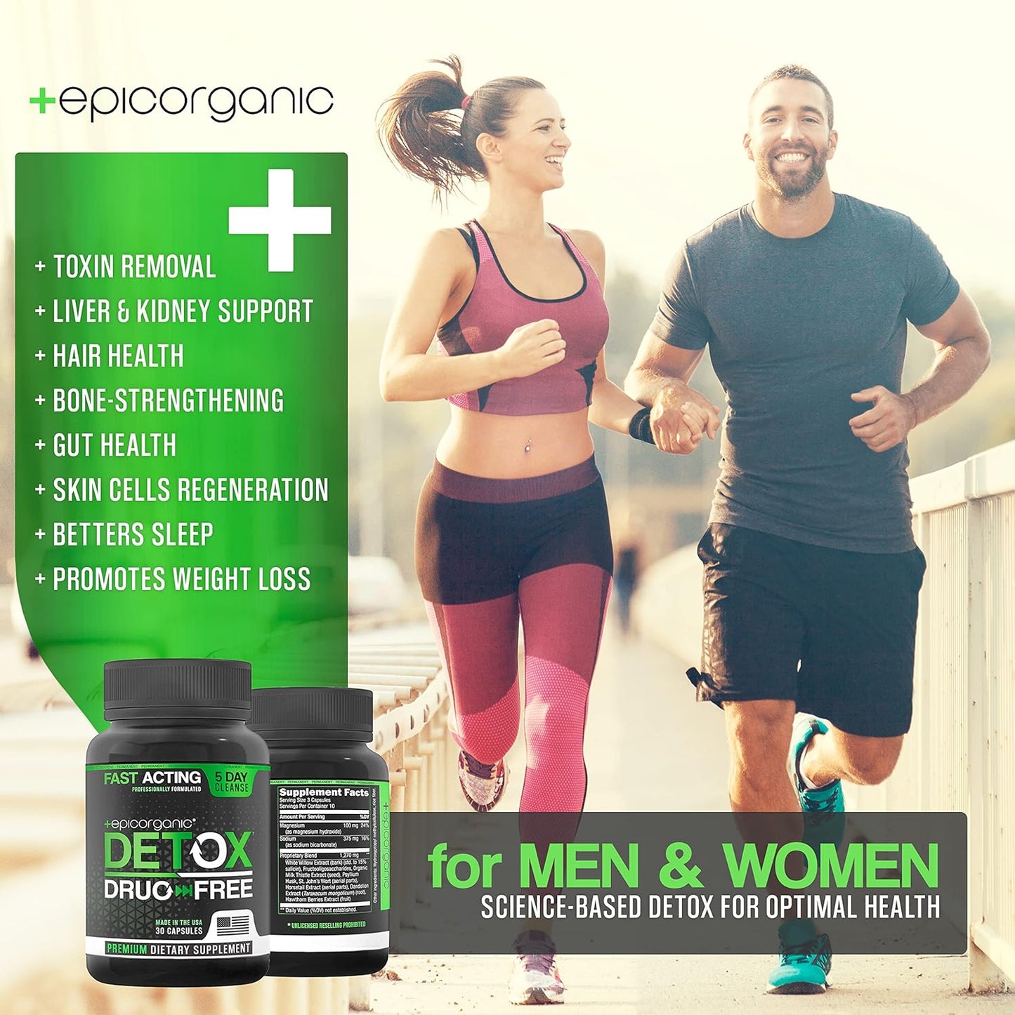 5 Day Organic Detox Cleanse for Colon & Liver | Promotes Healthy Gut Support | Men & Women | Made in USA | 30 Capsules