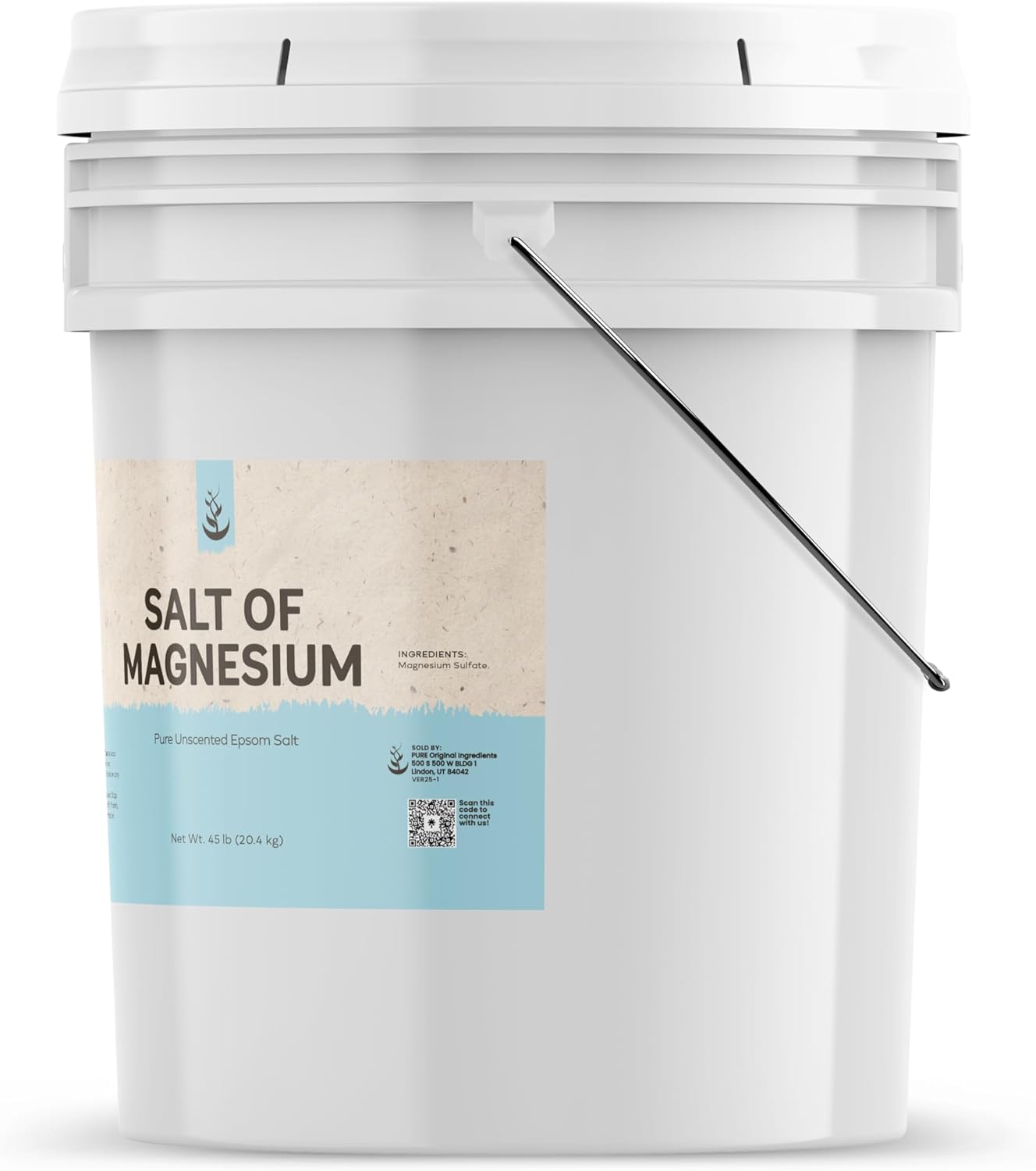 5 Gallon Pure Epsom Salt, Unscented Natural Skin Scrub with Pure Original Magnesium Ingredients