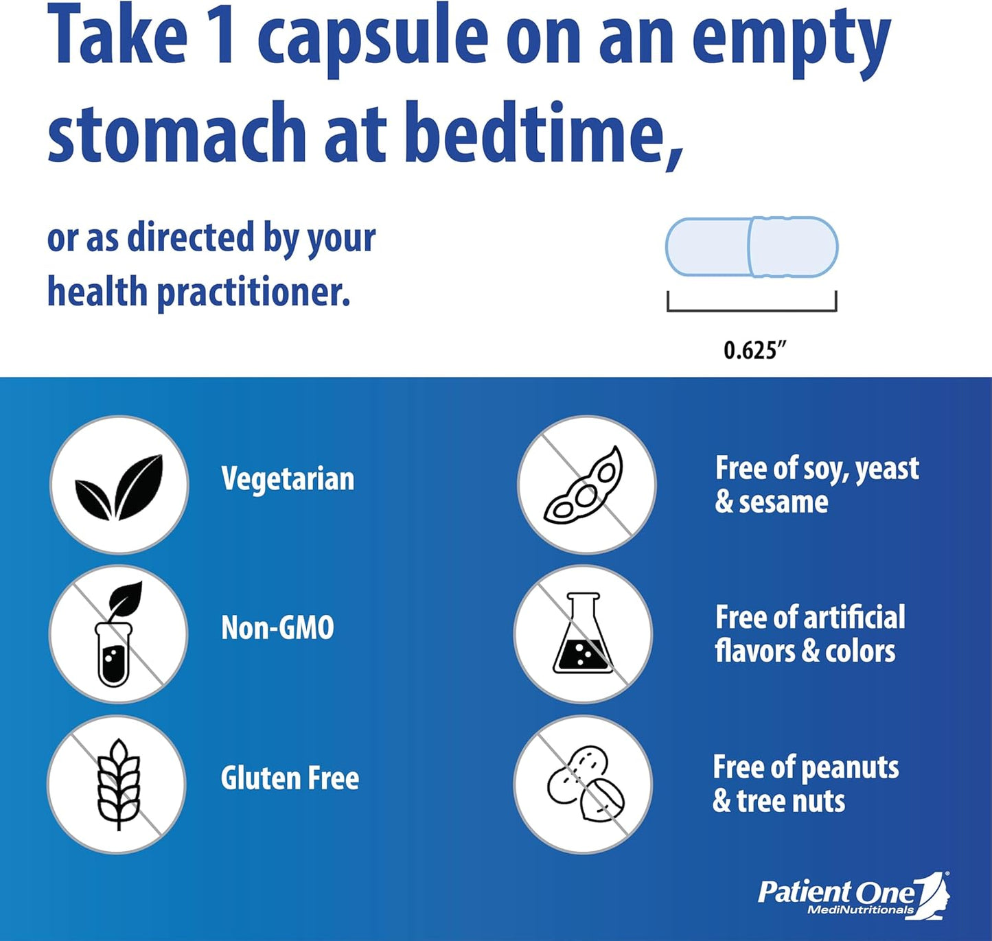 5-HTP 100mg Supplement for Stress, Mood, and Sleep Support - 60 Capsules by Patient One