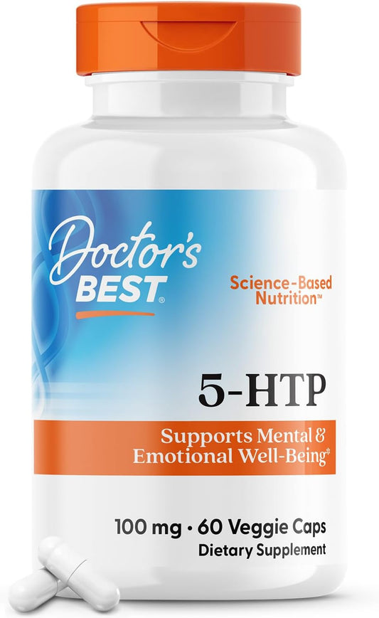 5-HTP Supplement for Mental & Emotional Well-Being - Non-GMO, Gluten Free, Soy Free, Vegan - 60 Capsules by Doctor's BEST