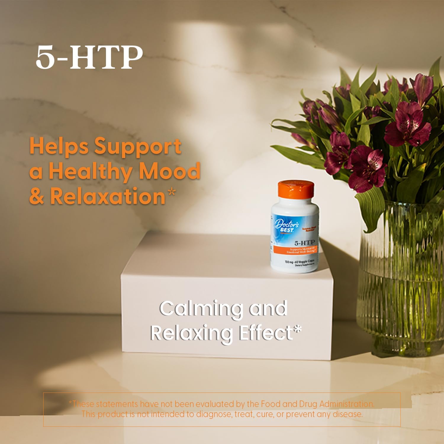 5-HTP Supplement for Mental & Emotional Well-Being - Non-GMO, Gluten Free, Soy Free, Vegan - 60 Capsules by Doctor's BEST