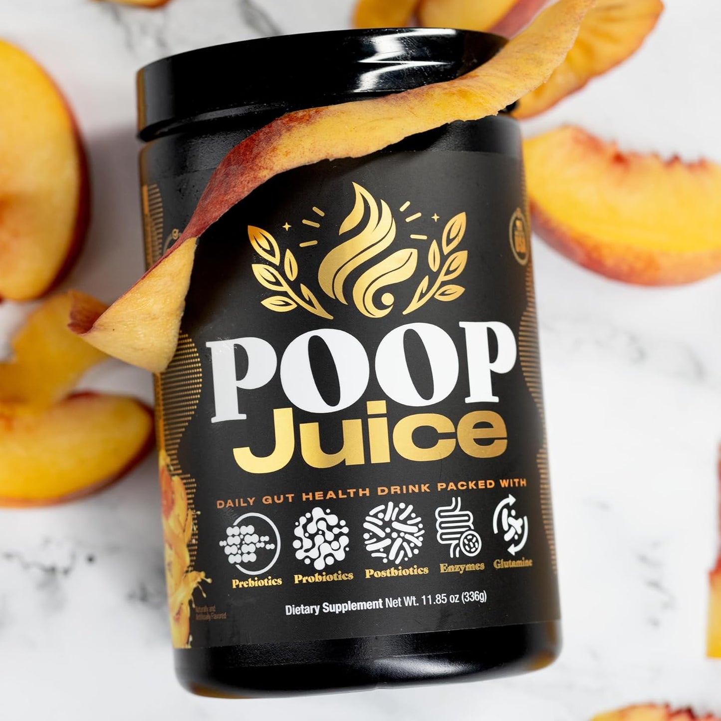 5-in-1 Digestive Health Powder Supplement - Prebiotic, Probiotic, Postbiotic, Enzymes, Glutamine - Bloat Relief, Gut & Immune Support - Sugar & Lactose-Free - 30 Servings - Georgia Peach Mango - BoostGo Australia