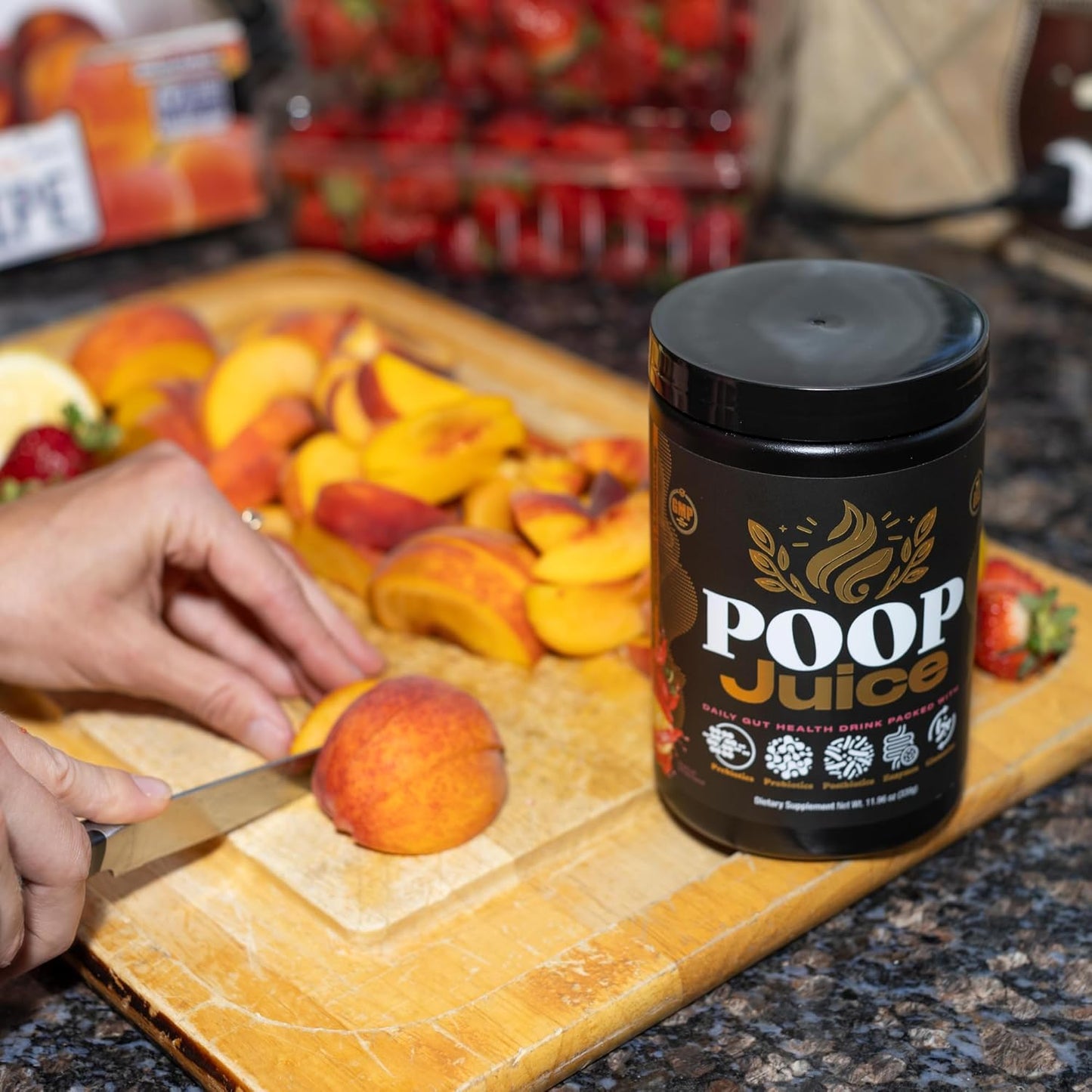 5-in-1 Digestive Health Powder Supplement - Prebiotic, Probiotic, Postbiotic, Enzymes, Glutamine - Bloat Relief, Gut & Immune Support - Sugar & Lactose-Free - 30 Servings - Georgia Peach Mango - BoostGo Australia