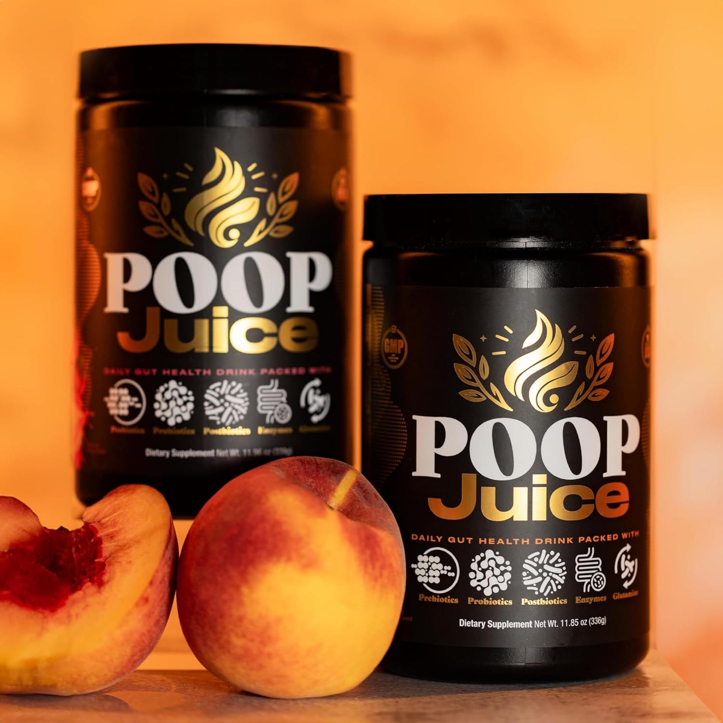 5-in-1 Digestive Health Powder Supplement - Prebiotic, Probiotic, Postbiotic, Enzymes, Glutamine - Bloat Relief, Gut & Immune Support - Sugar & Lactose-Free - 30 Servings - Georgia Peach Mango - BoostGo Australia