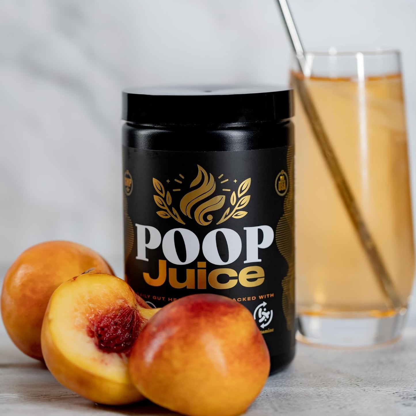 5-in-1 Digestive Health Powder Supplement - Prebiotic, Probiotic, Postbiotic, Enzymes, Glutamine - Bloat Relief, Gut & Immune Support - Sugar & Lactose-Free - 30 Servings - Georgia Peach Mango - BoostGo Australia