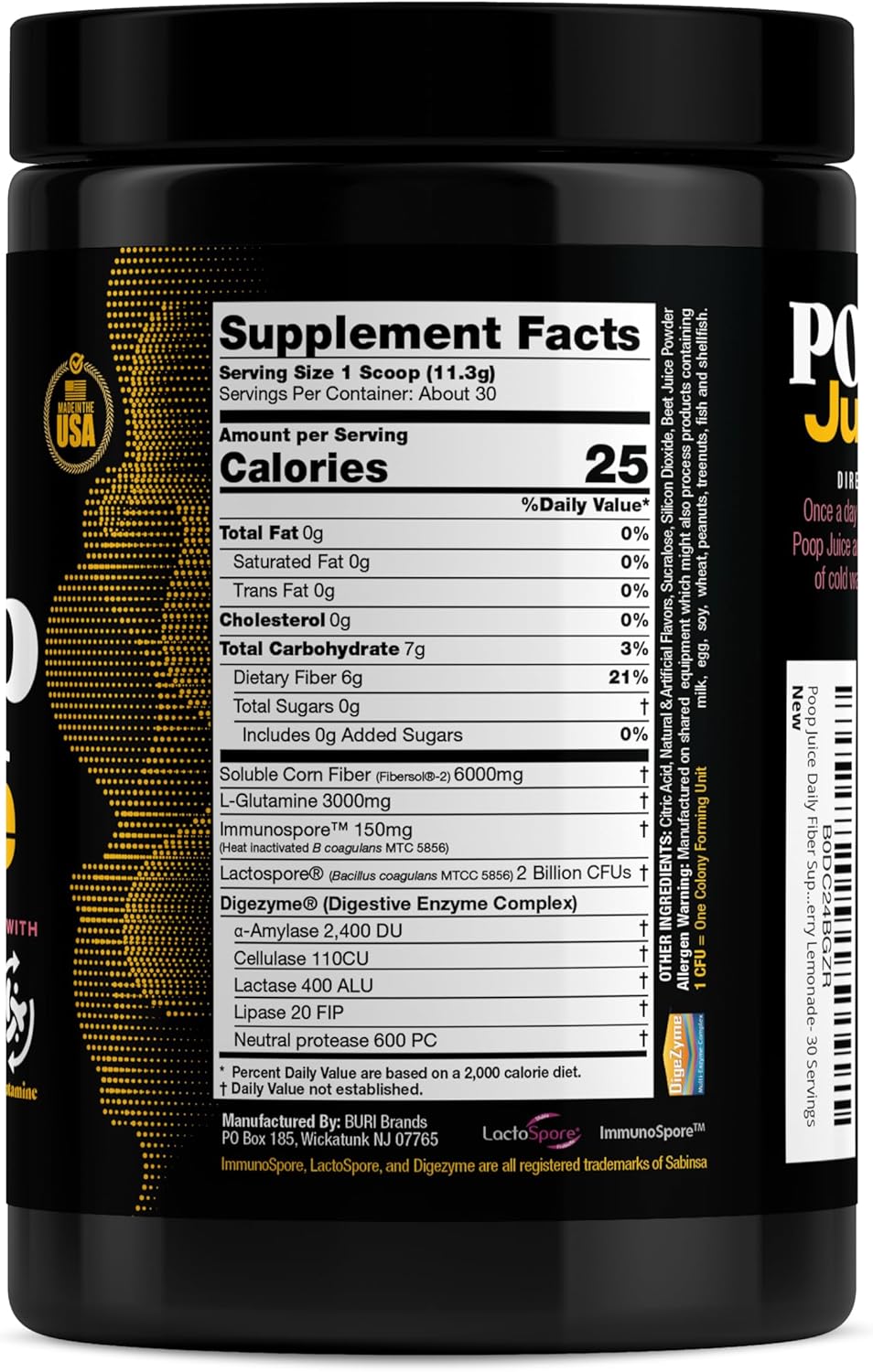 5-in-1 Prebiotic & Probiotic Digestive Supplement Powder - Bloat Relief, Gut & Immune Support - Strawberry Lemonade Flavor - 30 Servings