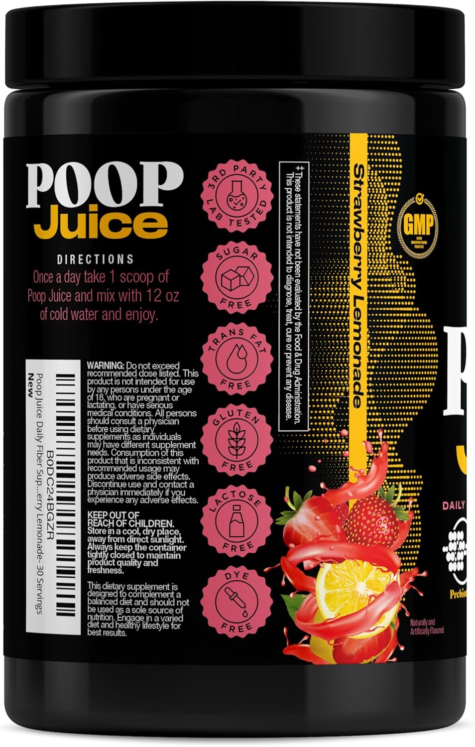 5-in-1 Prebiotic & Probiotic Digestive Supplement Powder - Bloat Relief, Gut & Immune Support - Strawberry Lemonade Flavor - 30 Servings