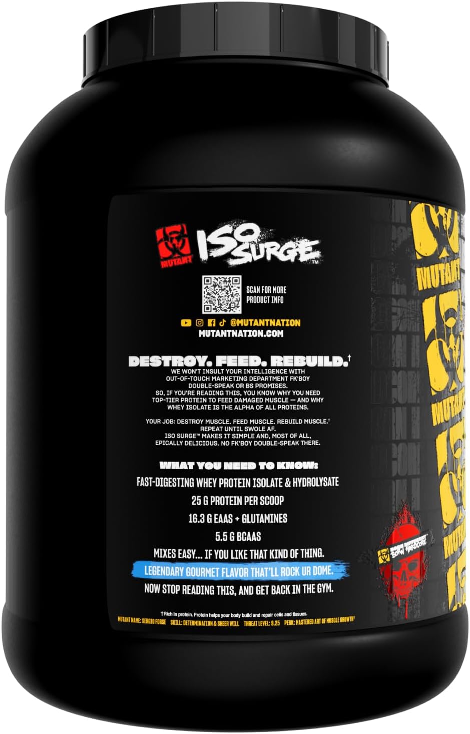 5 lb Mutant ISO Surge Vanilla Ice Cream Whey Protein Isolate Powder - Fast-Acting Recovery & Muscle Building Formula for Strength Gain