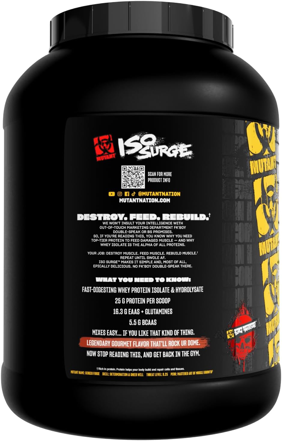 5 lb Mutant ISO Surge Whey Protein Isolate Powder for Muscle Recovery and Growth - Peanut Butter Chocolate Flavor