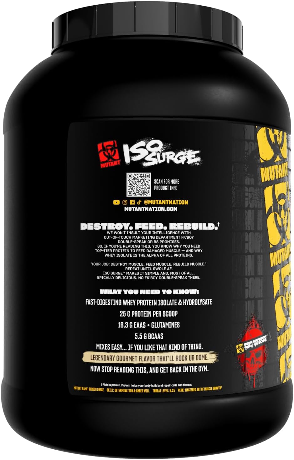 5 lb Mutant ISO Surge Whey Protein Isolate Powder for Fast Recovery, Muscle Building, and Strength - Cookies & Cream Flavor