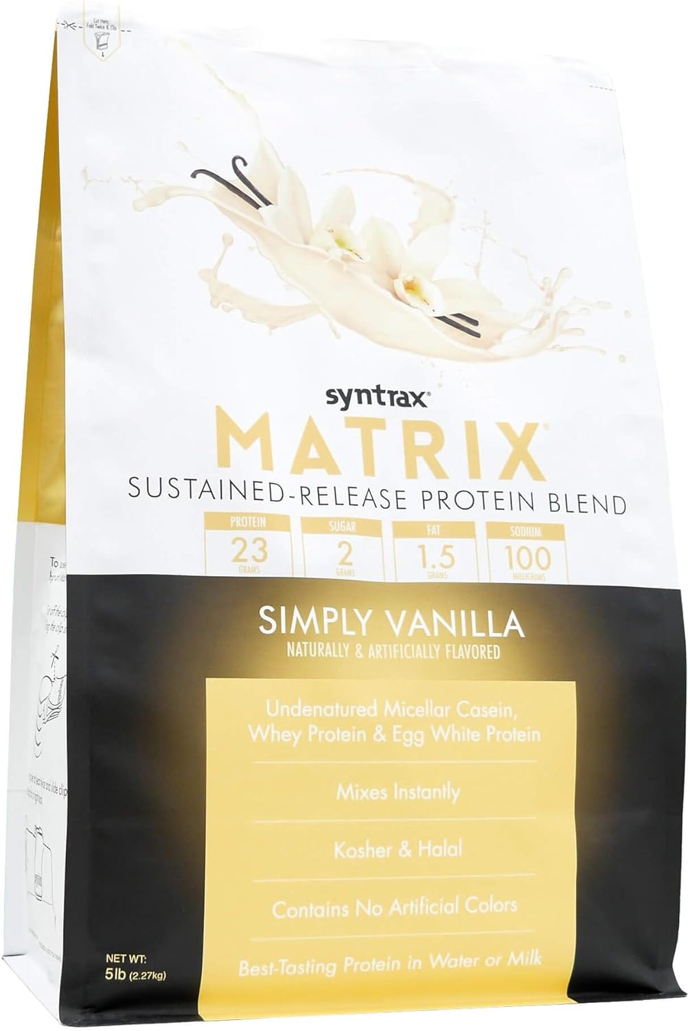 5 lb Simply Vanilla Syntrax Nutrition Matrix Sustained-Release Protein Blend
