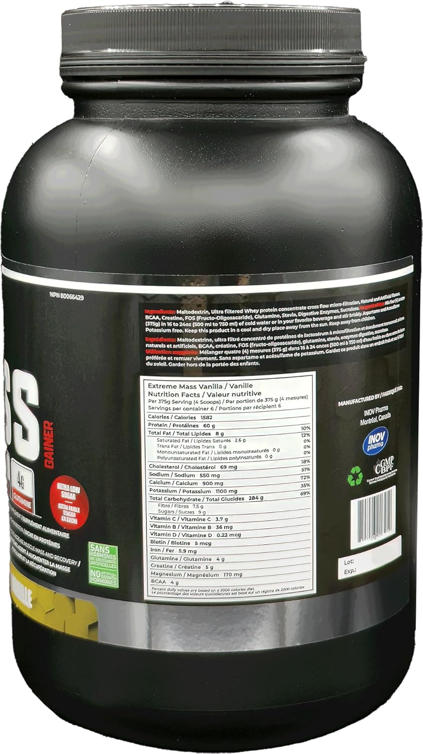 5 lb Sunshine Biopharma Extreme Mass Gainer Muscle Builder - High Calorie, Low Sugar for Intense Workouts