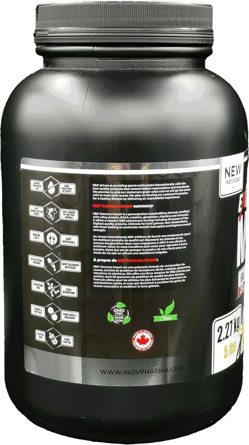 5 lb Sunshine Biopharma Extreme Mass Gainer Muscle Builder - High Calorie, Low Sugar for Intense Workouts