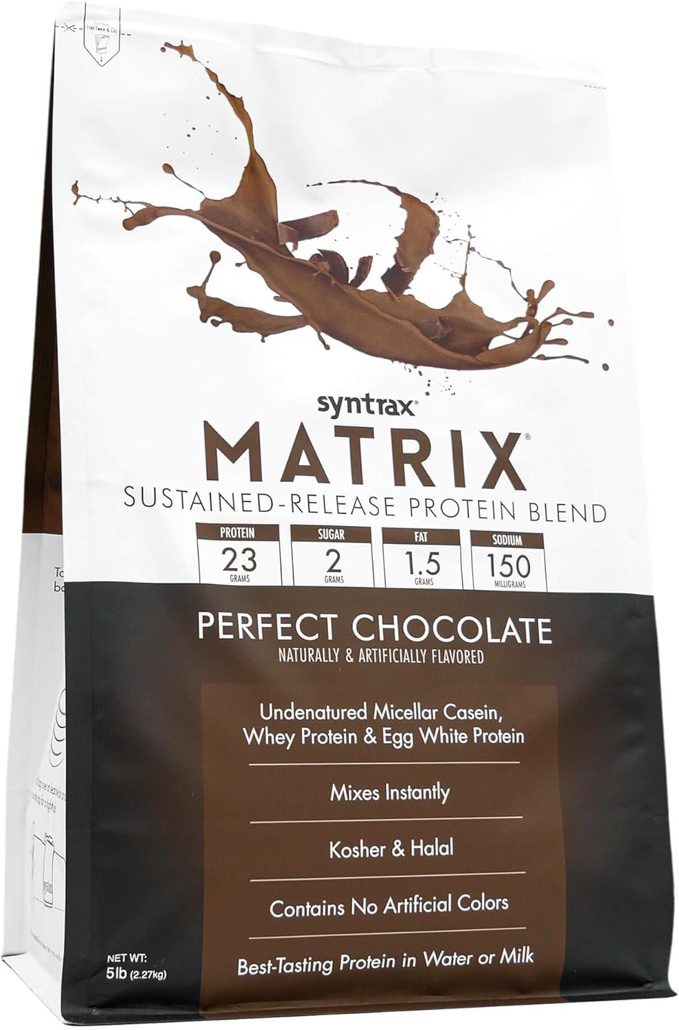 5 lb Syntrax Nutrition Matrix Protein Powder - Sustained-Release Blend, Perfect Chocolate Flavor