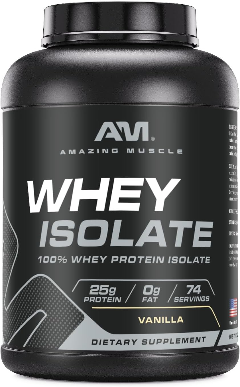 5 Lb Vanilla Whey Protein Isolate Powder | 25g Protein Per Serving | 100% Whey Isolate | Zero Fat | Made in USA