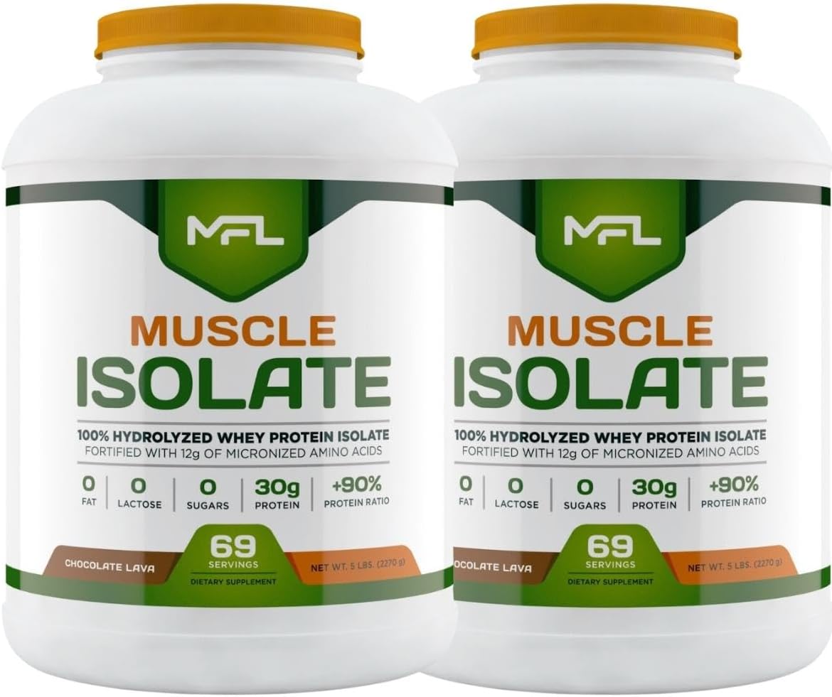 5 lbs Chocolate Lava Muscle Isolate by MUSCLE FOOD LABS - 2 Pack for Muscle Recovery & Growth