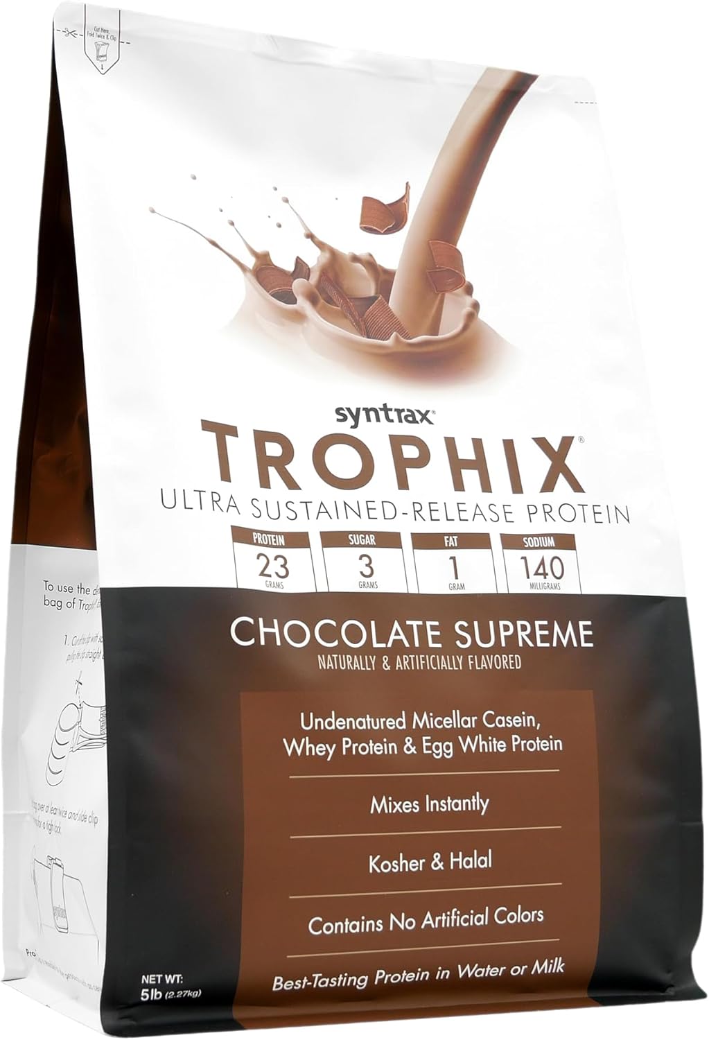 5 lbs Syntrax Nutrition Trophix Protein Powder, Chocolate Supreme - Ultra Sustained-Release Blend