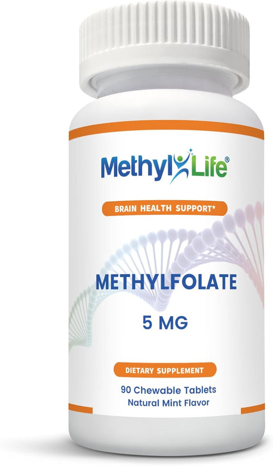 5 mg Chewable L-Methylfolate - 90 Day Supply - Pure & Non-GMO - Gluten Free Folate - BoostGo Australia