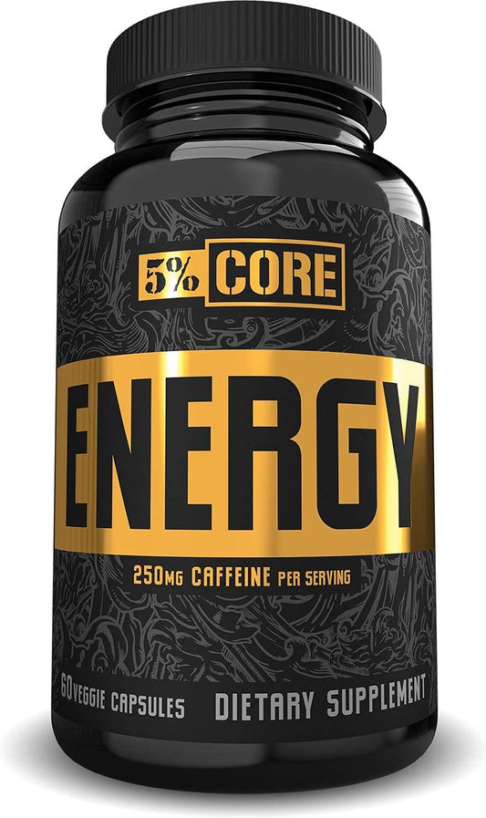 5% Nutrition Core Energy Supplement for Enhanced Focus, Energy, and Cognitive Performance with Infinergy Caffeine, L-Theanine, Theobromine, TeaCrine, and Pterostilbene - 30 Servings